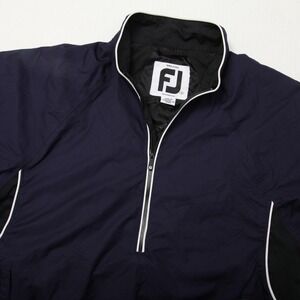 FootJoy DryJoys Rain Jacket Mens Small Blue Short Sleeve Half Zip Golf Pullover